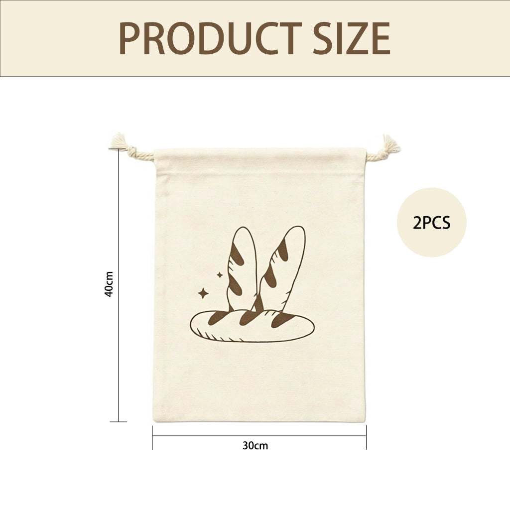 Sacchetti per alimenti in cotone con cera d'api, set da 2, 30x40 cm