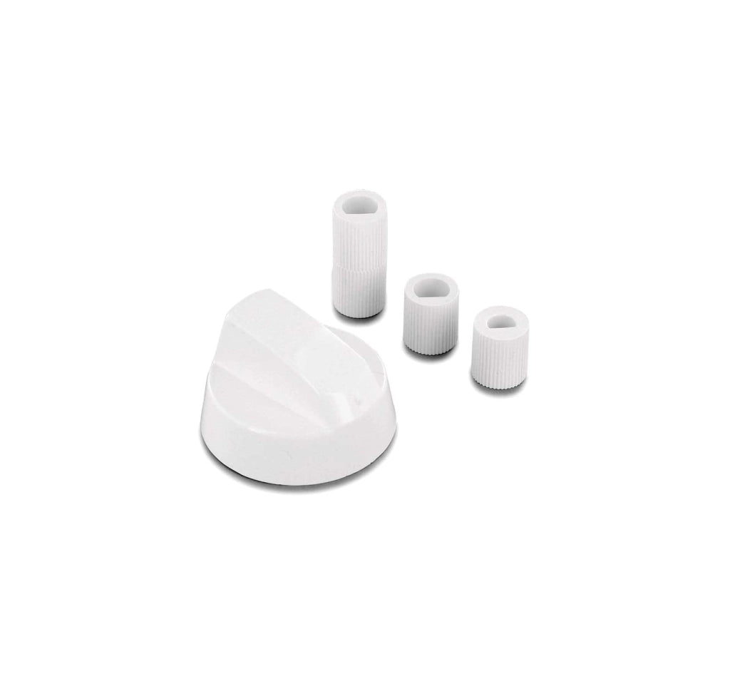 5 manopole bianche rotanti da 42 mm con adattatori da 6/8 mm per fornelli