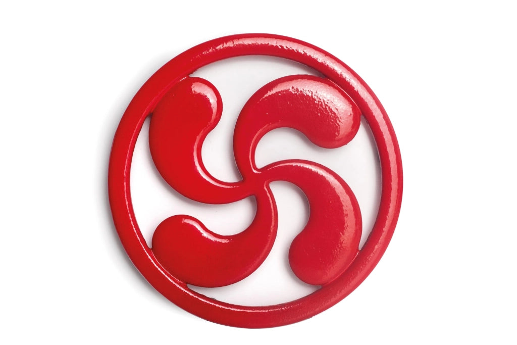 Sottobicchieri in ghisa, modello Lauburu, 18 cm, colore rosso