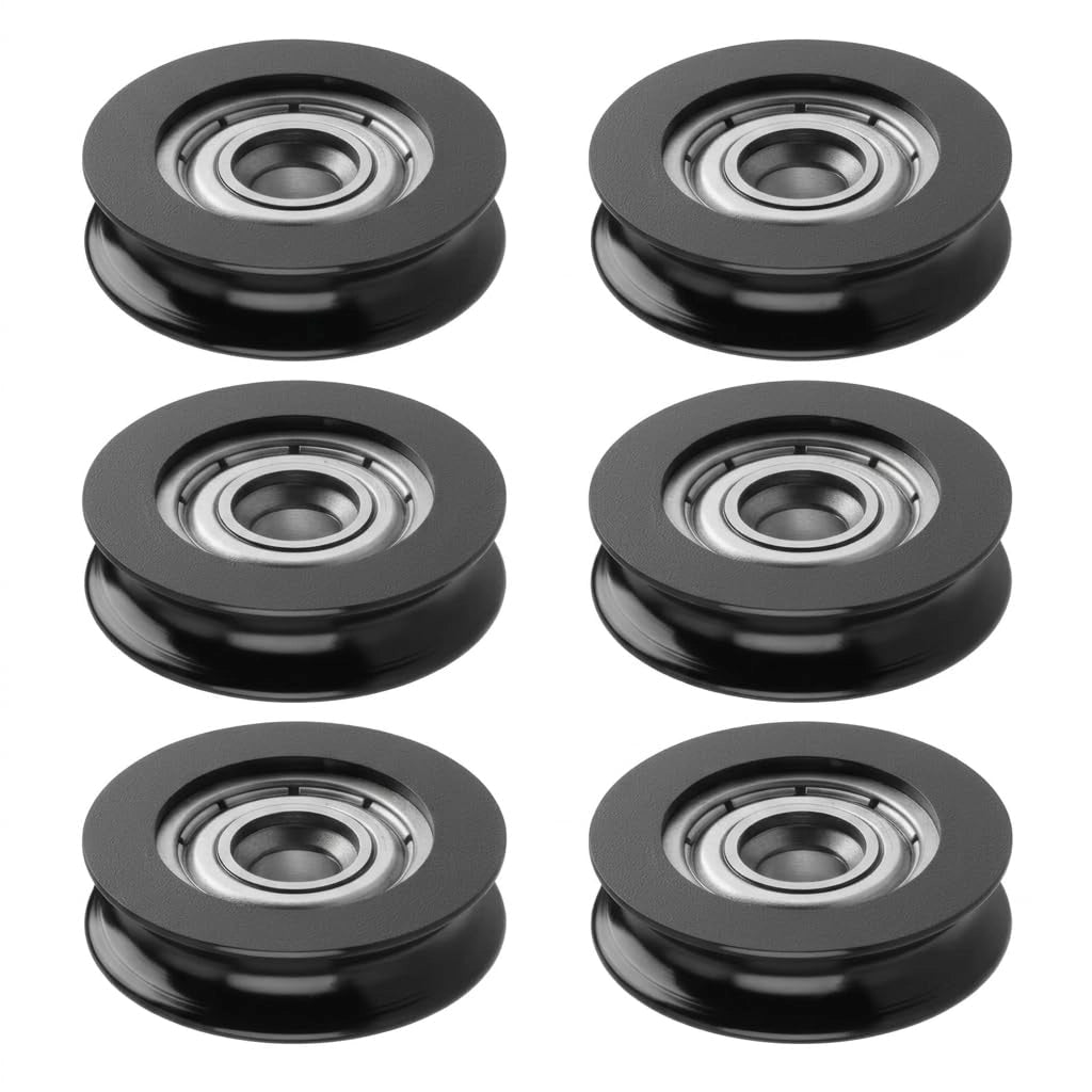 6 sfere per cuscinetti a sfera, dimensioni 5x23,5x6,8 mm, con scanalatura a U per porte scorrevoli