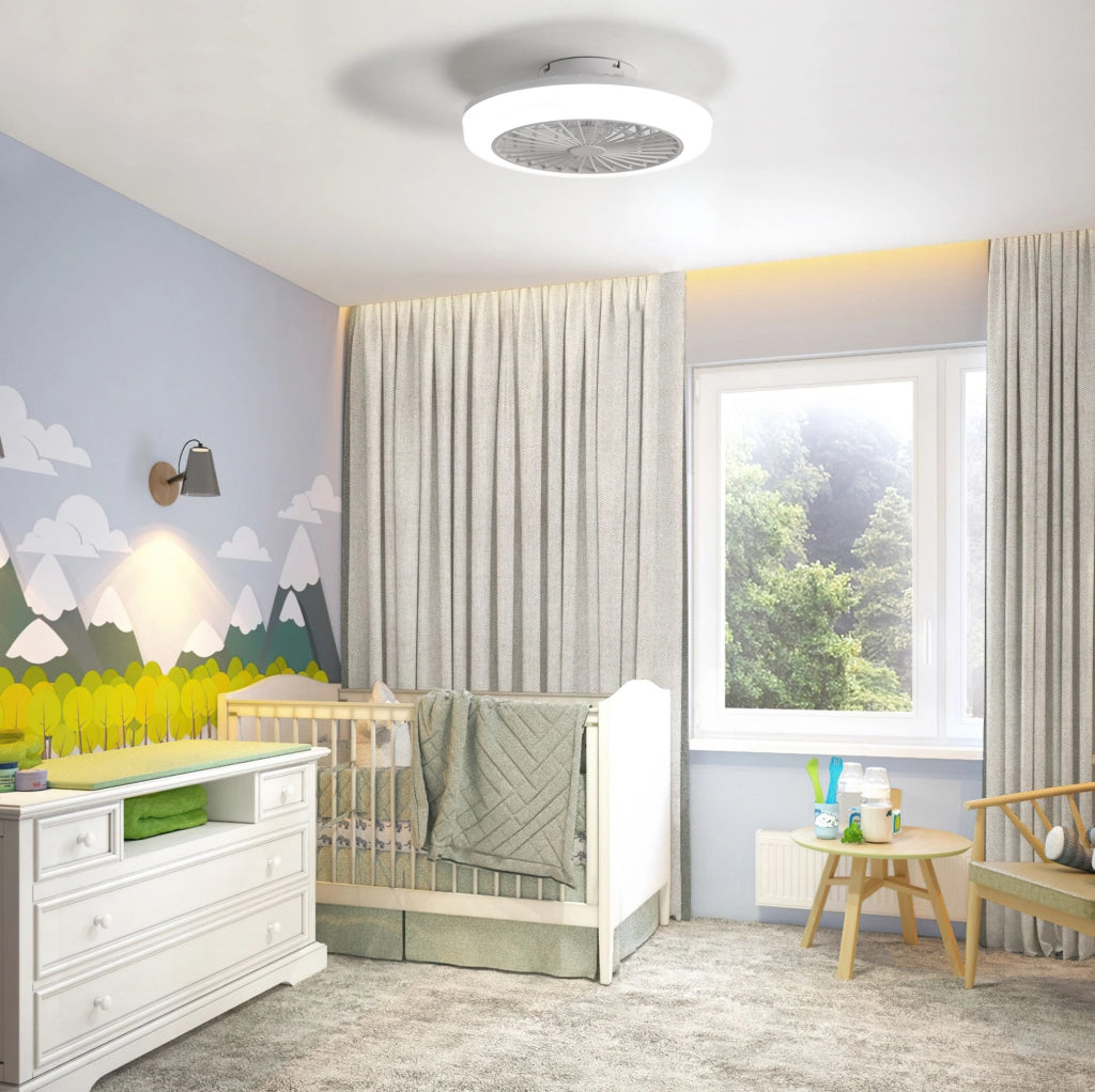 Ventilatore da soffitto con luce Ø 50 cm bianco, telecomando