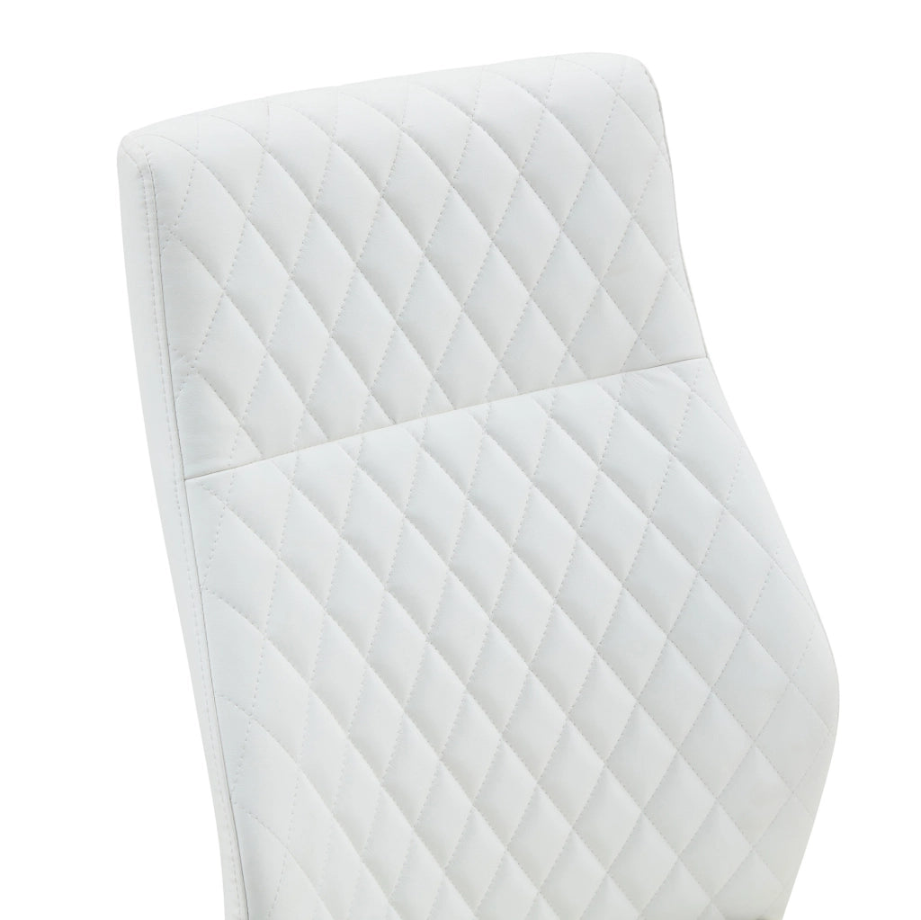 Set tavolo rotondo in vetro 85 cm e 4 sedie bianche in PU