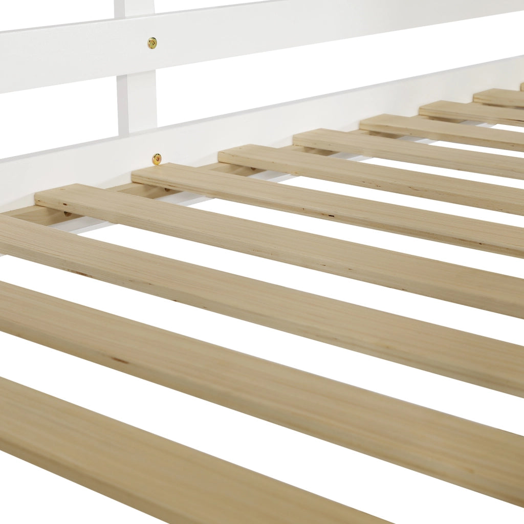 Letto a soppalco per bambini 90x200 cm con scrivania e contenitori