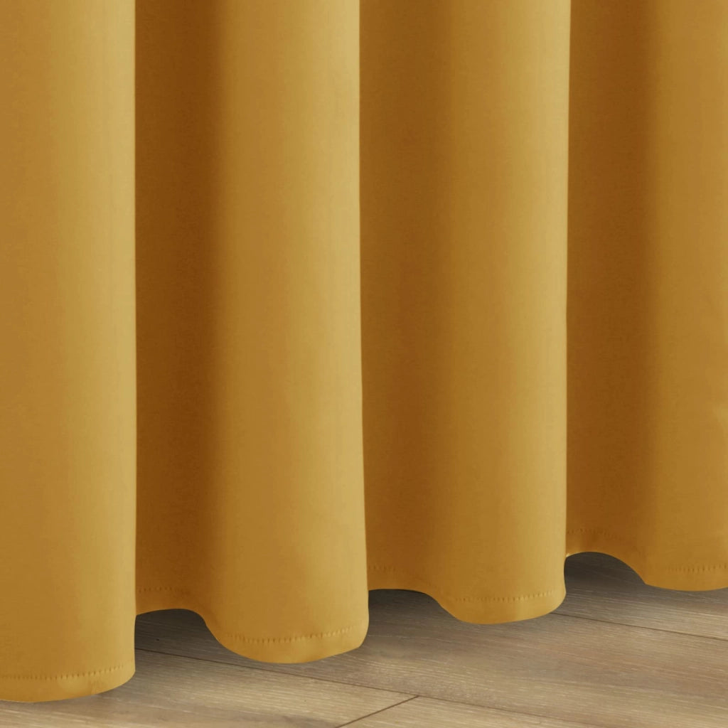 Tende oscuranti con passanti, colore giallo, 2 pezzi, 175x140 cm