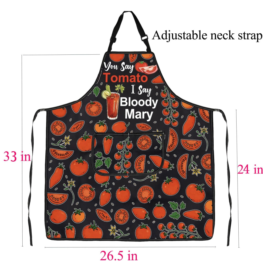 Grembiule da barman "Bloody Mary", impermeabile, 72x68 cm, con 2 tasche