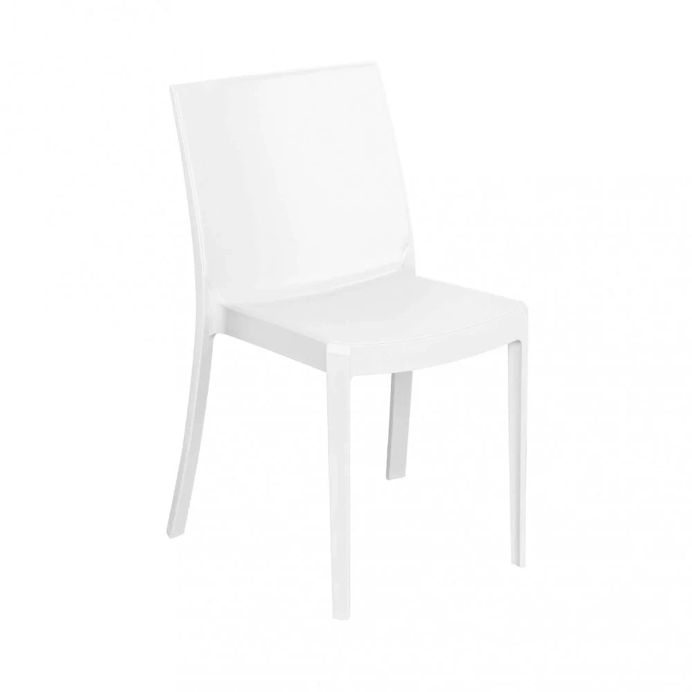 Sedia da Esterno Impilabile in Polipropilene cm 55x47x82 Perla Bianco