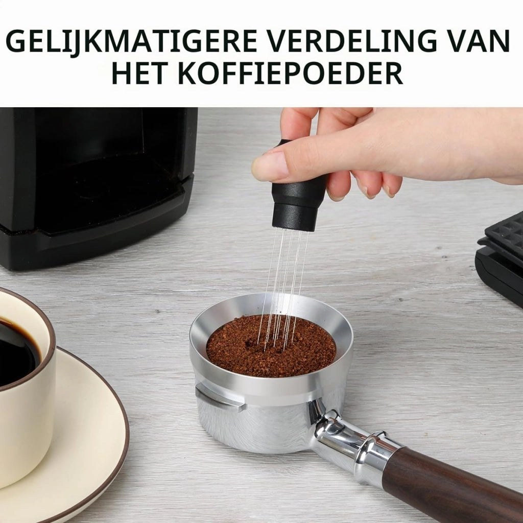 Dosatore per caffè, 58 mm, con imbuto magnetico, in alluminio