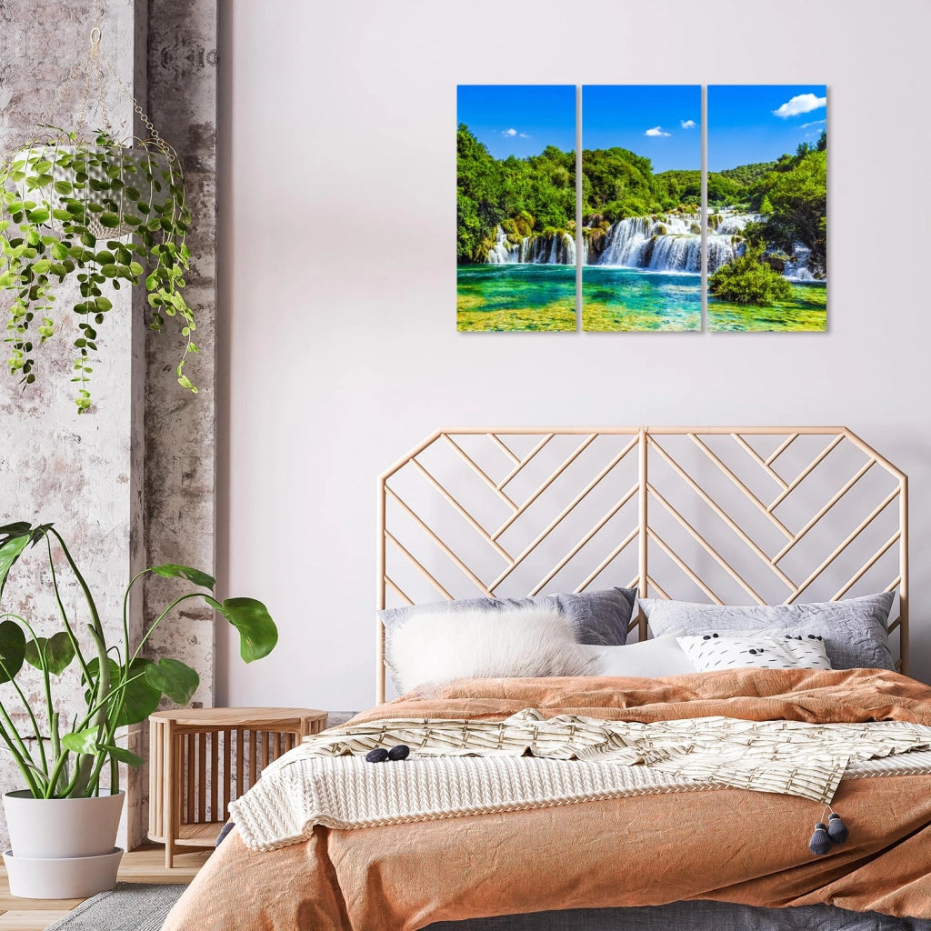 Set di tre quadri da parete, dimensioni 90x60 cm, soggetto: mare in Croazia