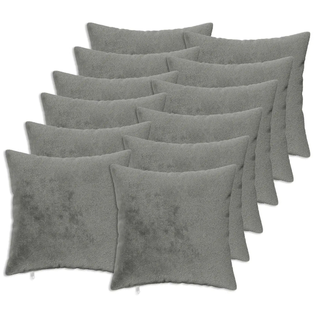 Federa 12 pz HEERLEN Grigio Scuro 50 x 50 cm Flanella 911160