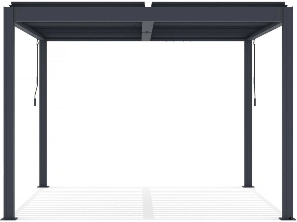 Pergola bioclimatica "Windsor" in alluminio con led 3 x 4 - Grigio