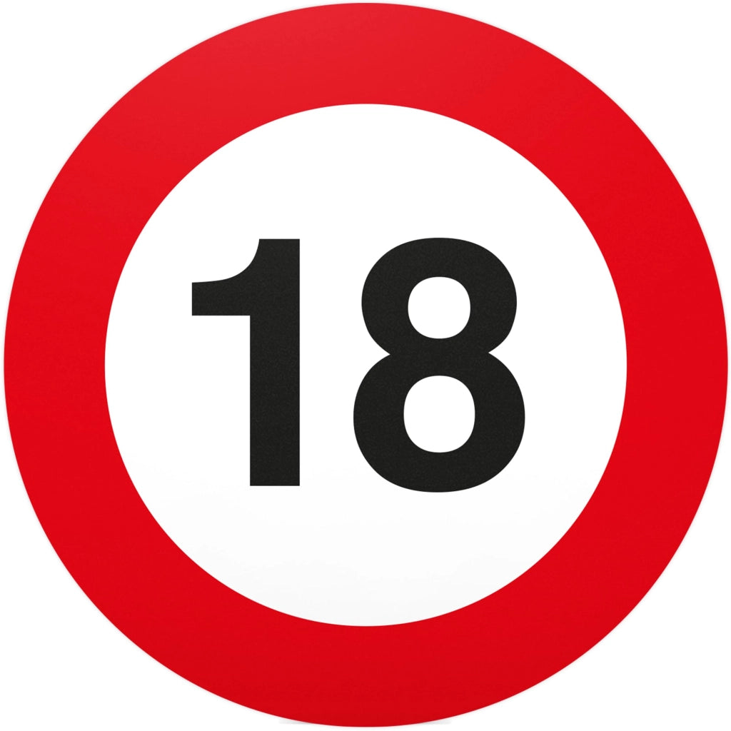Targhetta in plastica, 20x20 cm – 18° compleanno, regalo per i migliori amici