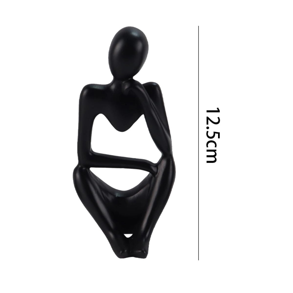 Set di 3 figure astratte per la riflessione, realizzate in resina, colore nero