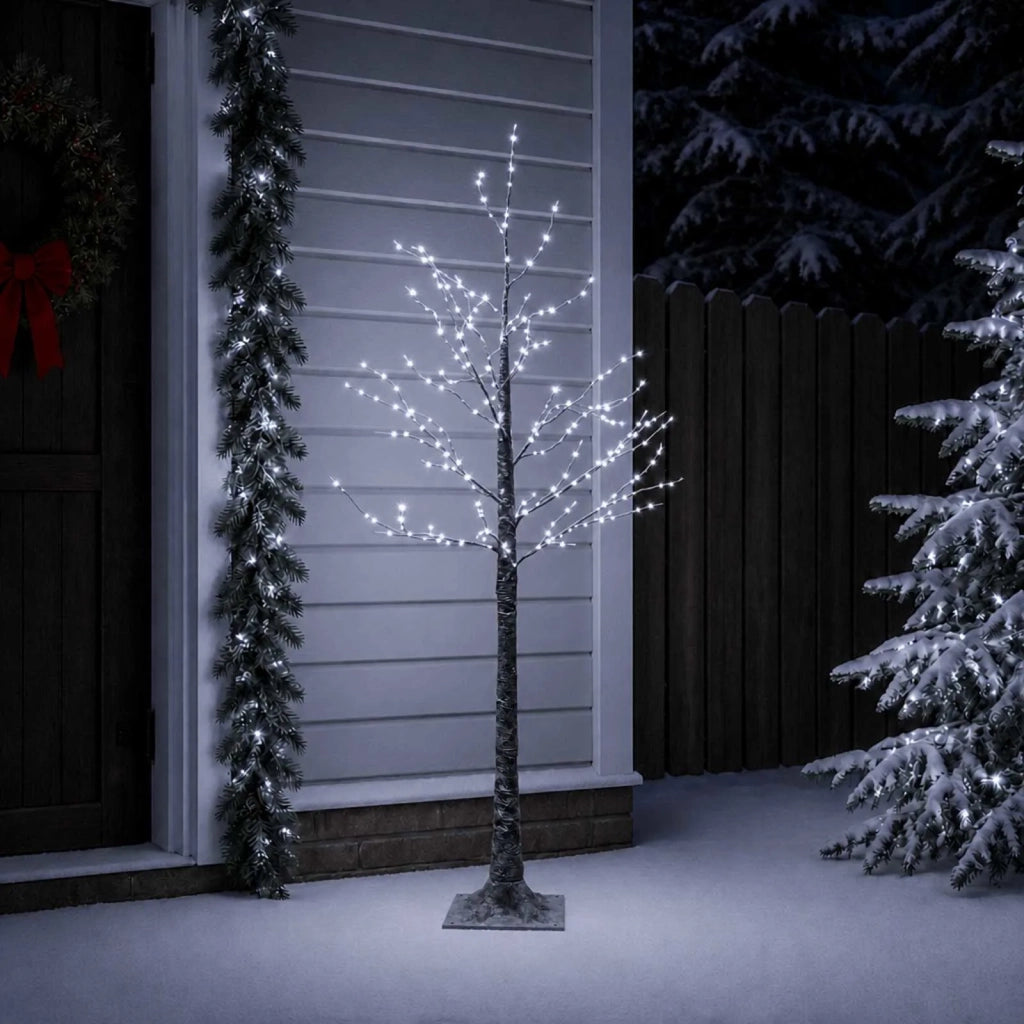 Albero di Natale LED innevato Marrone 22 x 22 x 150 cm Plastica 42055344