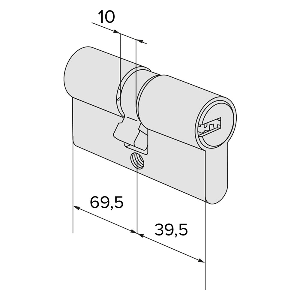 CILINDRO PROFILATO DOPPIO 'ASIX P8 PRO' mm 39,5+69,5 = 109 (40/70)