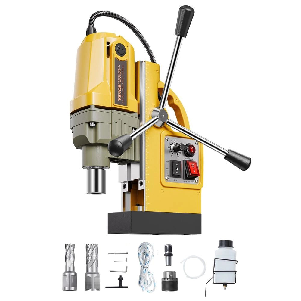 Trapano magnetico 1200W ZT-40HAR trapano a colonna 12500N carotaggio max 40mm con 2 punte regolabile giallo