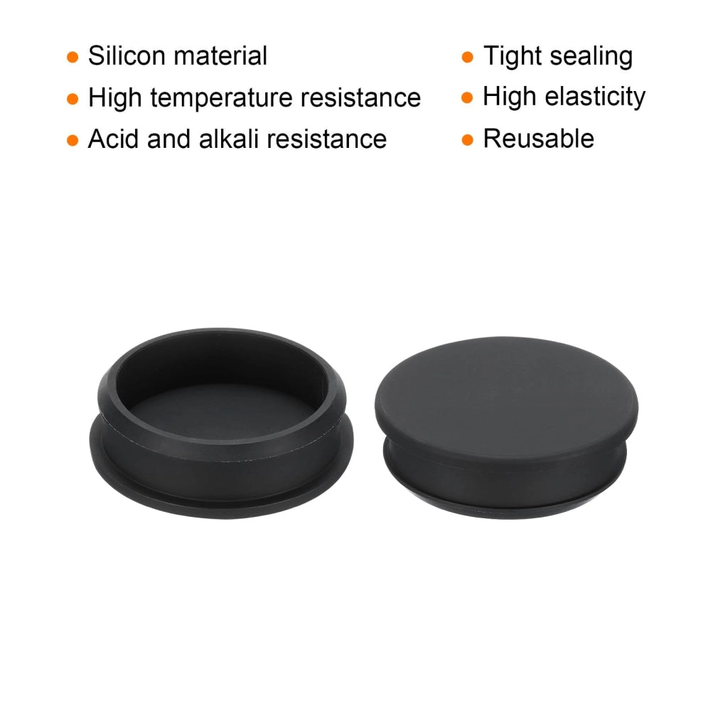 Tappi copri-foro in silicone, diametro 54,6 mm, colore nero, confezione da 4 pezzi, impermeabili