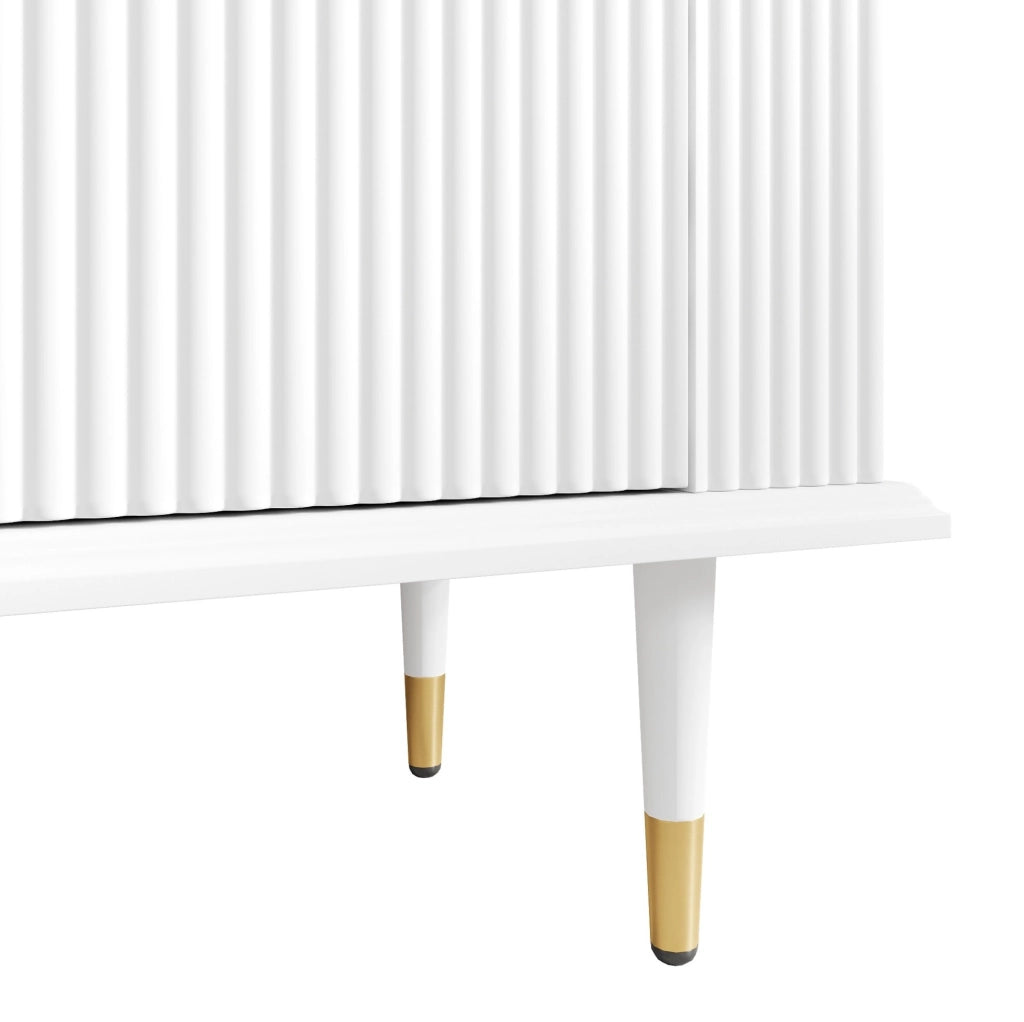 Mobile TV 170x36x54 cm in MDF bianco, contenitori, passacavi e chiusura soft-close