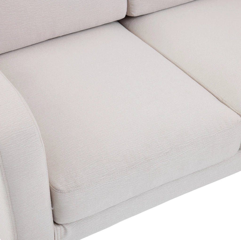 Divano angolare modulare 3 posti con chaise longue e tasche laterali; beige