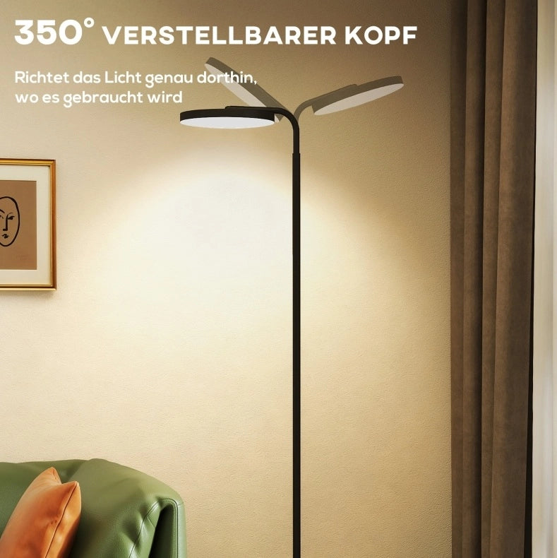 Lampada da terra LED 30 W nera con telecomando magnetico
