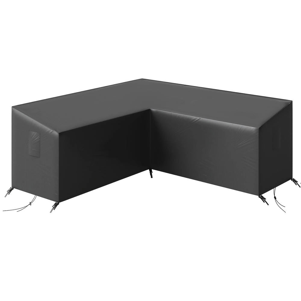 Telo di Copertura per Divano a V Mobili da Giardino in Tessuto Oxford 420D Impermeabile Resistente 216x216x78 cm Nero