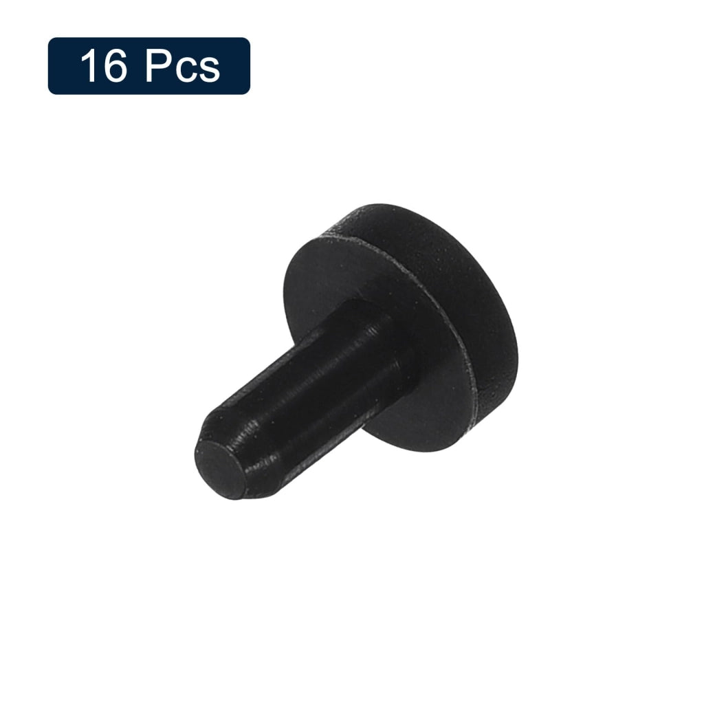 16 tappi in gomma, neri, per fori da 2,5–2,8 mm