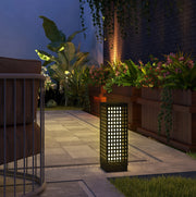 Lampada solare da giardino in rattan nero 15,5 x 15,5 x 46 cm, IP44