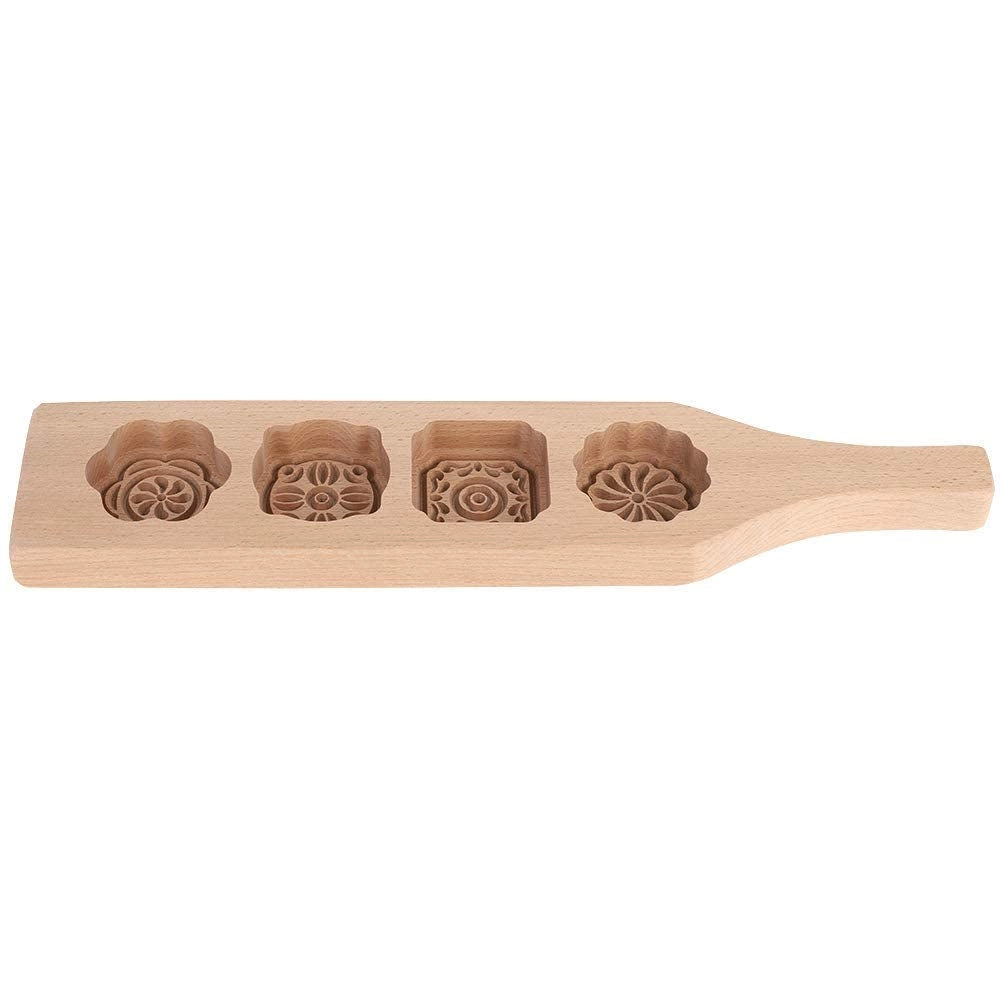 Stampo in legno a forma di luna, forma a fiore, 1 pezzo, lunghezza 35 cm