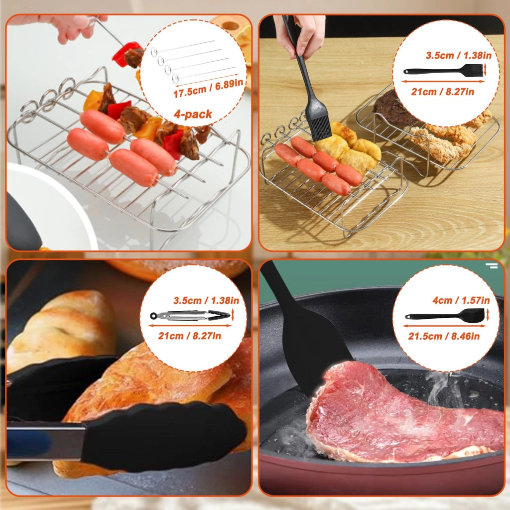 Accessori per friggitrice ad aria compatibili con Foodi Flexlade da 10,4 litri, set da 6 pezzi