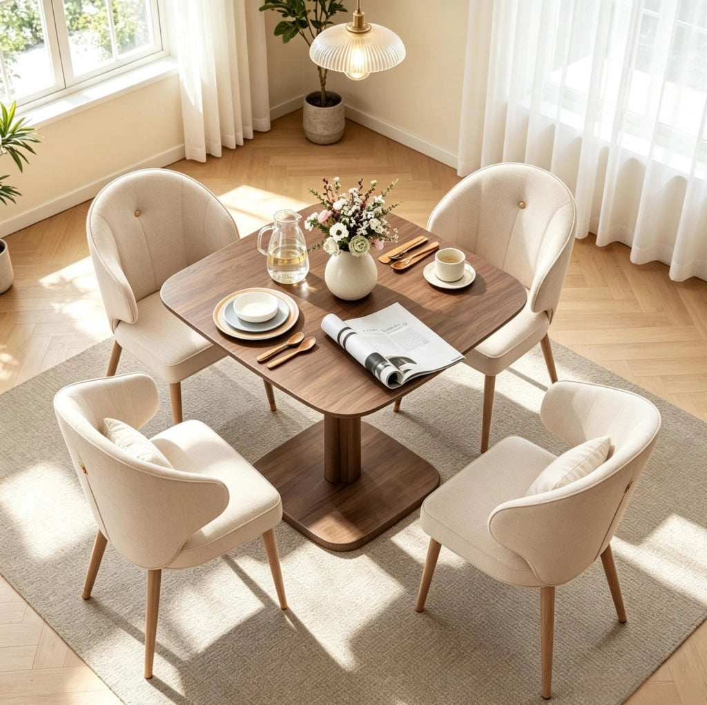 Tavolo da pranzo quadrato in legno di hevea marrone, 70 x 70 x 75 cm