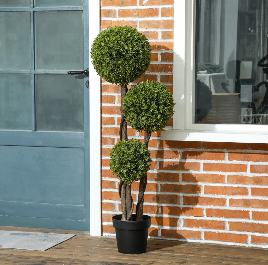 Bosso Artificiale in Vaso dall'Aspetto Realistico in Plastica 115 cm Verde - Per Casa Ufficio e Ingresso