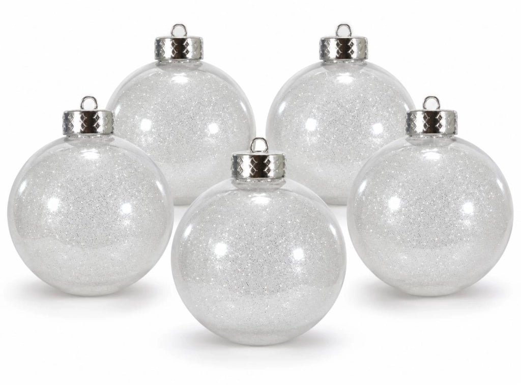 SET 5 PALLINE NATALIZIE ARGENTO Ø 7CM