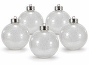 SET 5 PALLINE NATALIZIE ARGENTO Ø 7CM