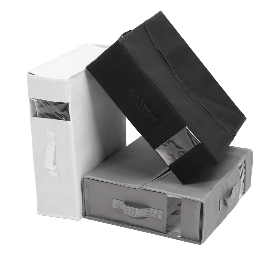 Set di 3 organizer per lenzuola in lino, dimensioni 40x33x5 cm, capacità 65 litri