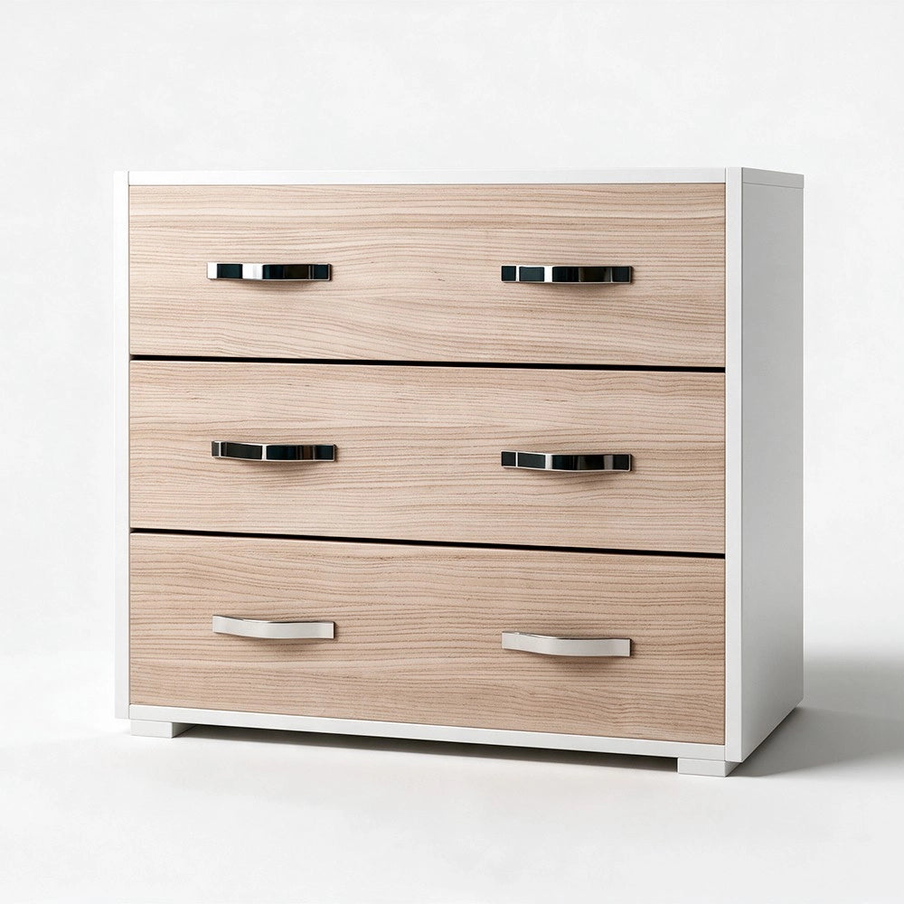 Comò 3 cassetti colore olmo 91x45x81H