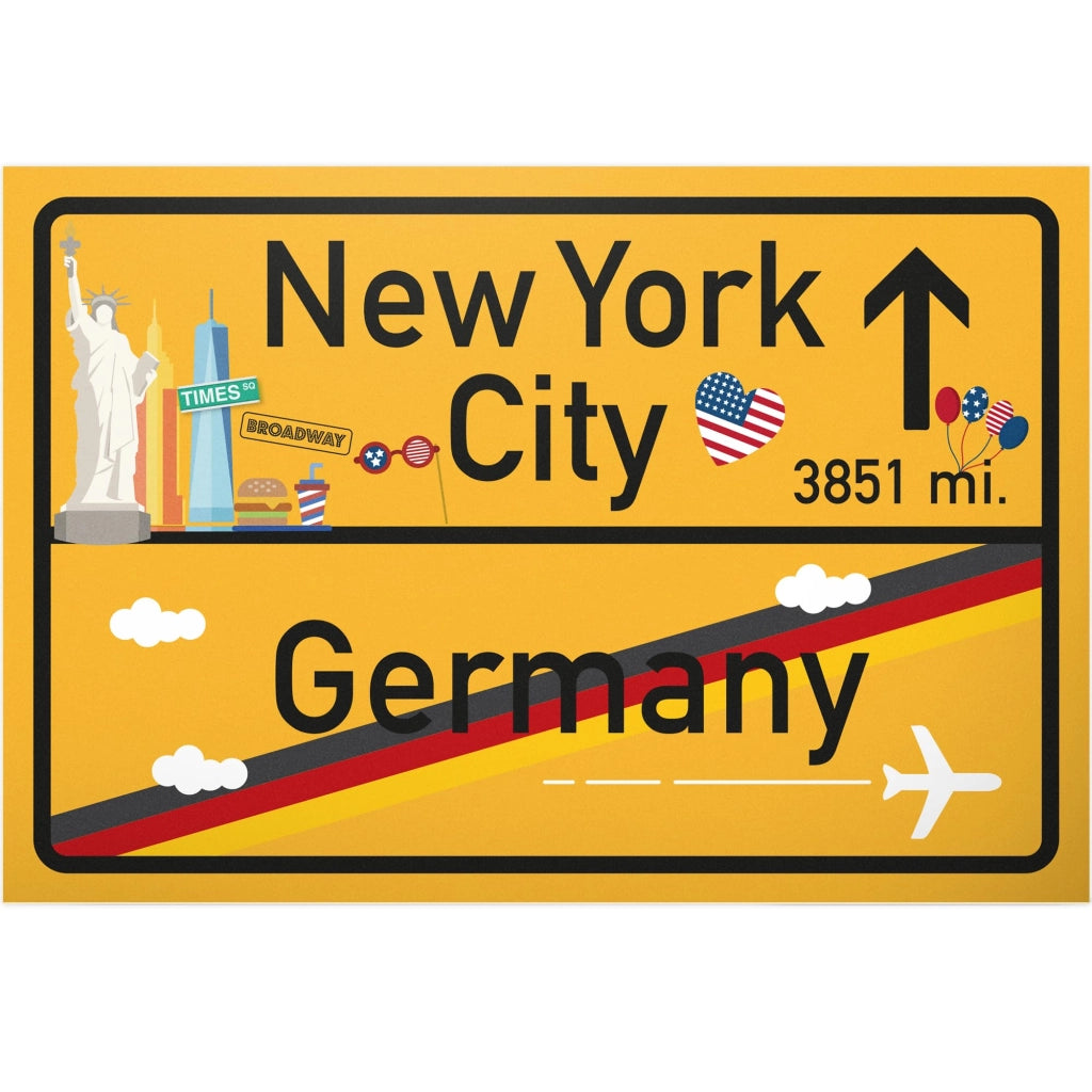 Cartello New York City – Targa decorativa in plastica, 30 x 20 cm, giallo, moderno, per soggiorno, camera da letto, cucina, corridoio, regalo per donne, ragazze, amiche, decorazione per feste, compleanno, inaugurazione