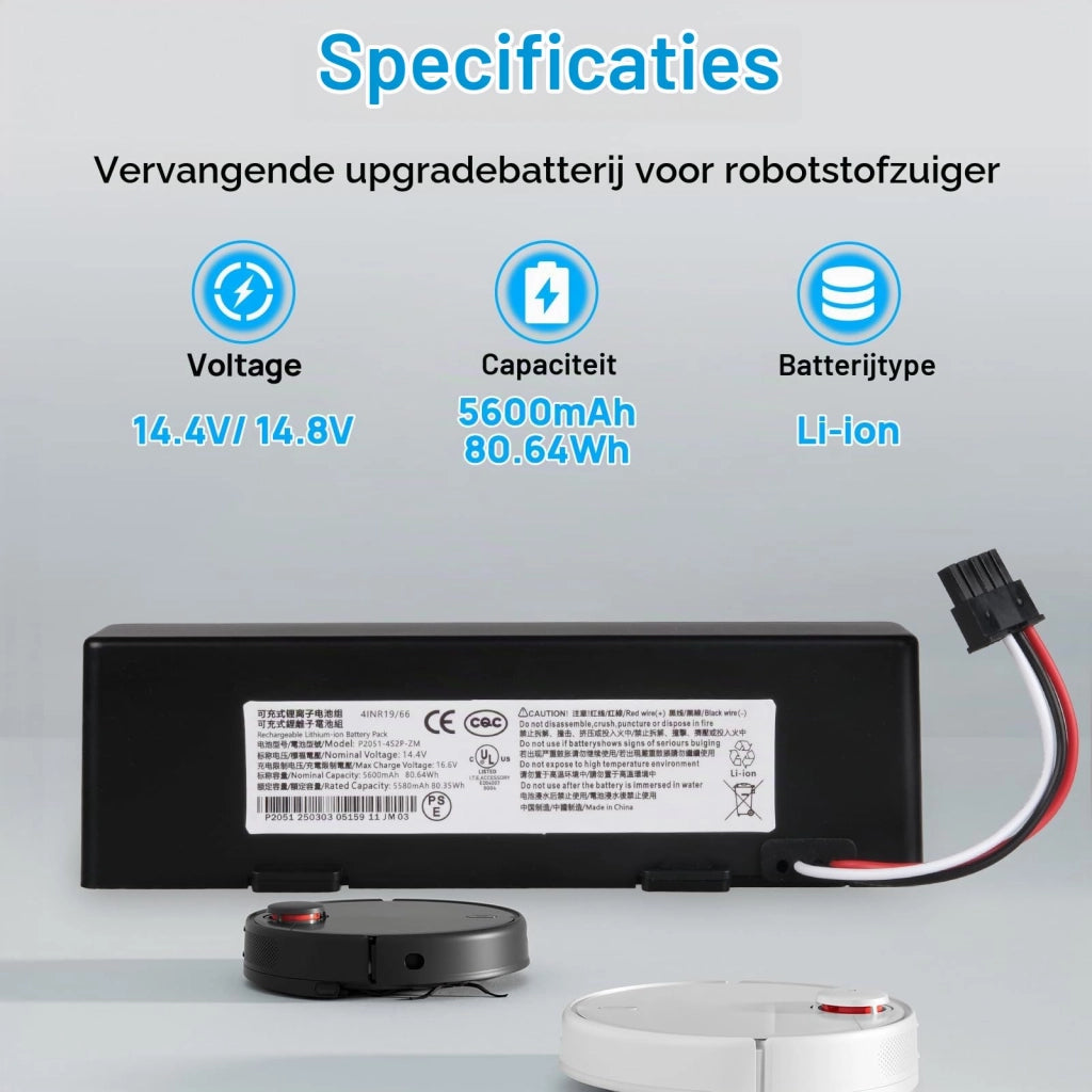 Batteria da 5600 mAh per Xiaomi Mop 2S, Conga 3290-3890, Viomi V3