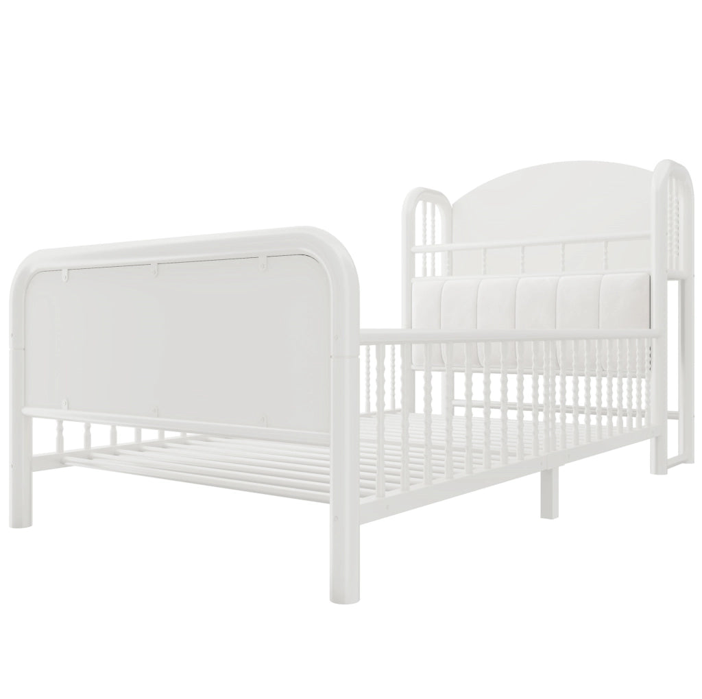 Letto singolo bambini 90x200 cm con LED e sponde, bianco