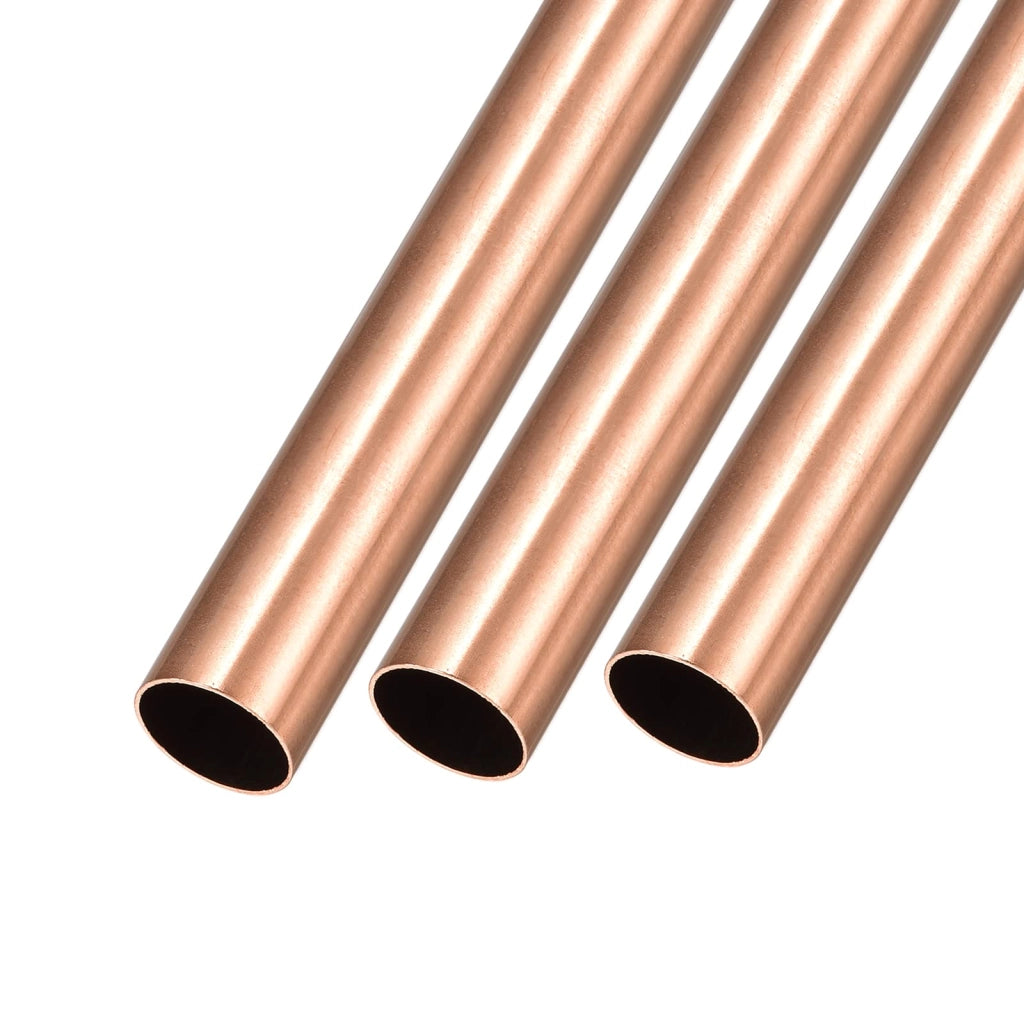 Tubo di rame, diametro esterno 14 mm, spessore parete 1 mm, lunghezza 200 mm, confezione da 3 pezzi