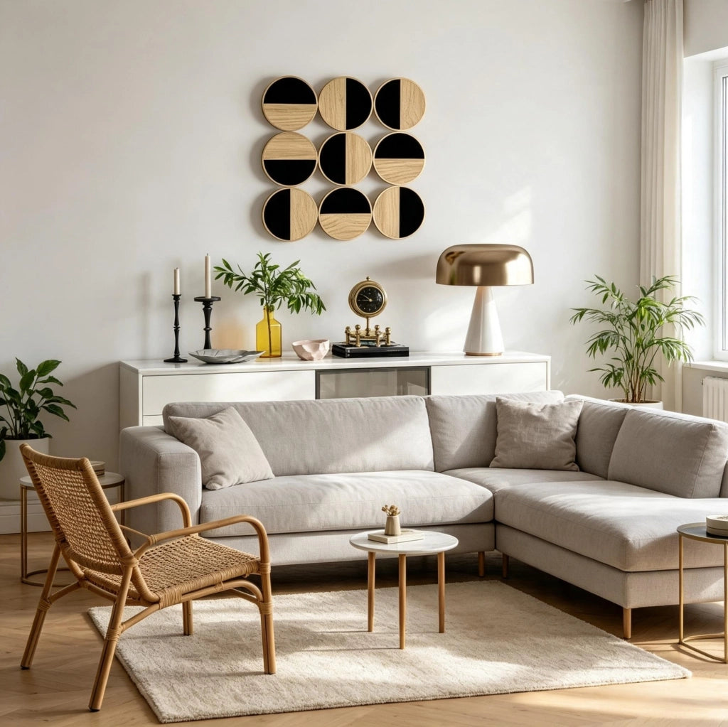 Decorazione da parete tridimensionale con specchio, 60 x 60 cm