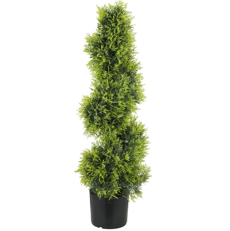 Albero artificiale a spirale da 90 cm con vaso, per interni ed esterni