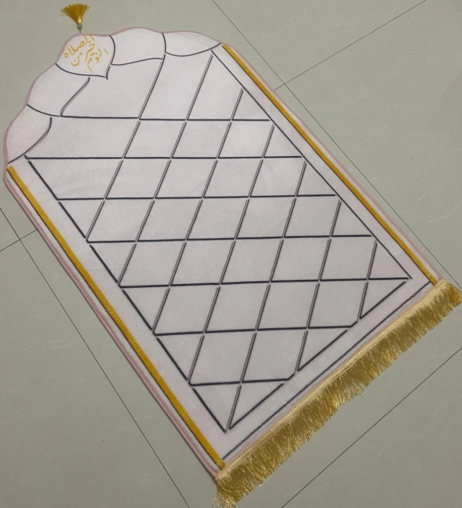 Tappeto da preghiera beige, 110x70 cm, spessore 1 cm, in poliestere