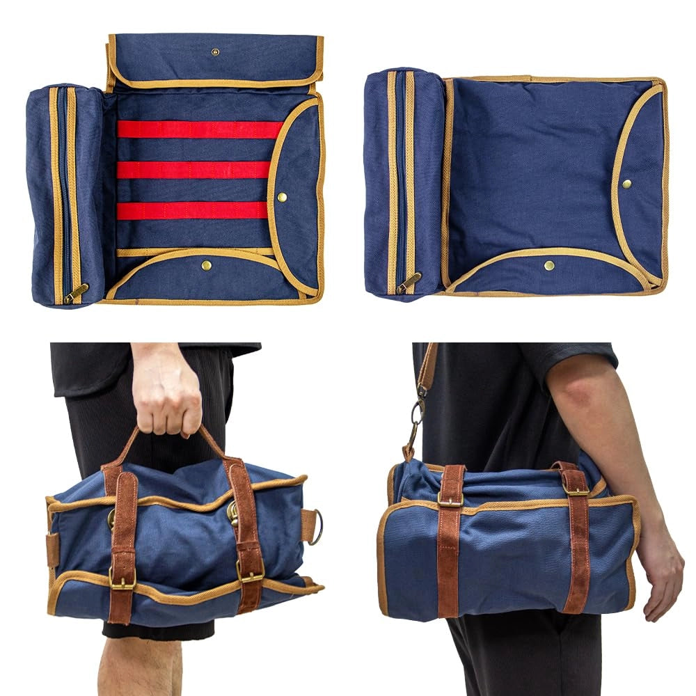 Set da bar completo, 24 pezzi, con borsa e supporto in bambù