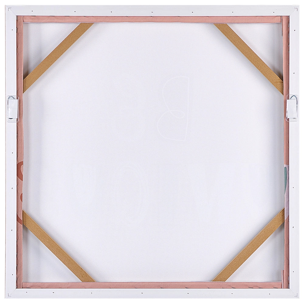 Stampa su tela Rosa 63 x 63 cm Modello di testo Forma quadrata Cornice in MDF Soggiorno moderno eclettico Corridoio