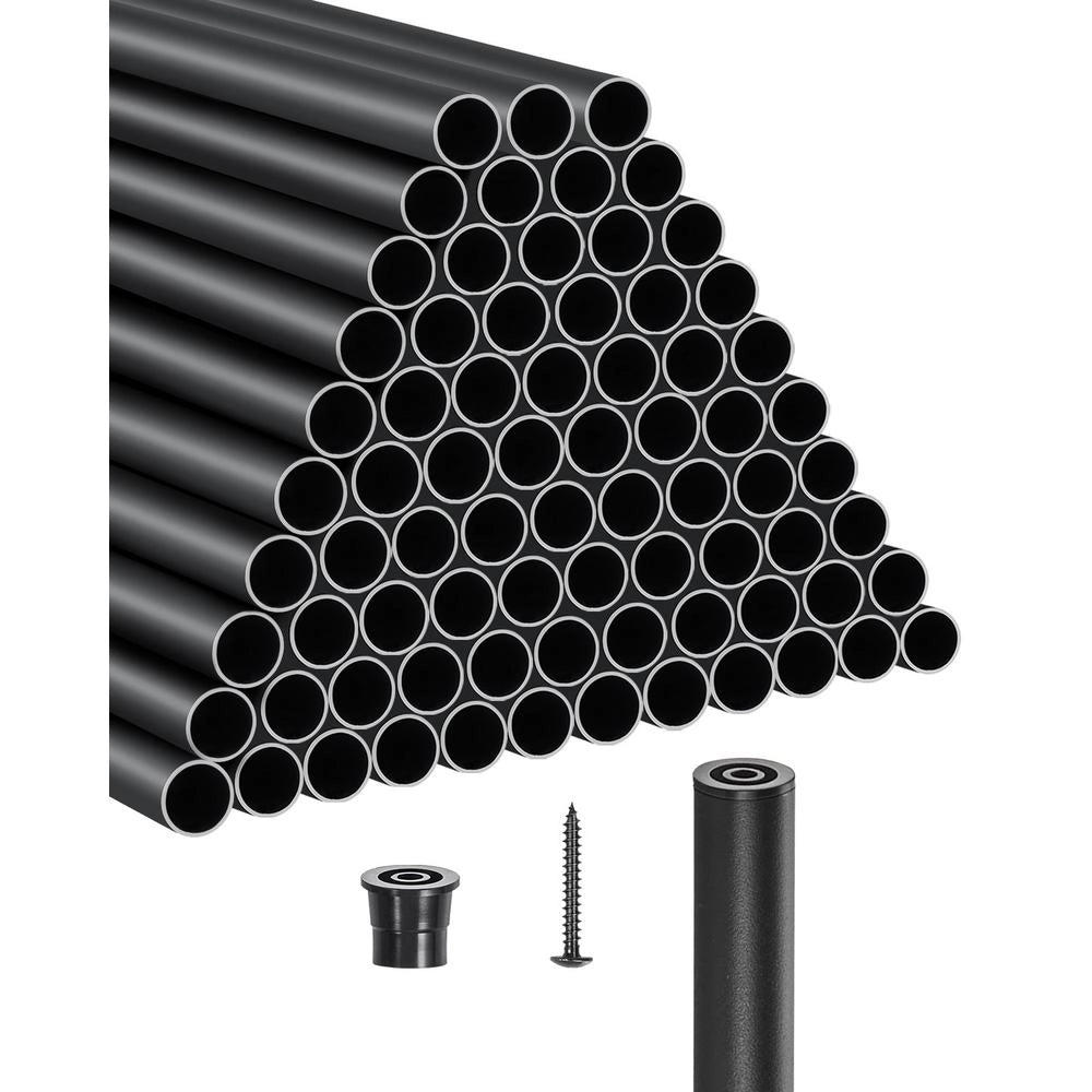 YG19-914B-101 Balaustre per Scale in Alluminio Nero Opaco 101 Pezzi Ø19 x 914 mm Ringhiera Tubo Tondo per Terrazza e Giardino