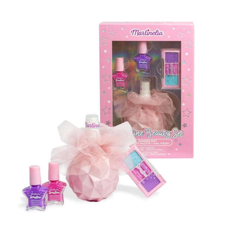 Martinelia set di bellezza Starshine con spray corpo, 2 smalti e palette lucidalabbra