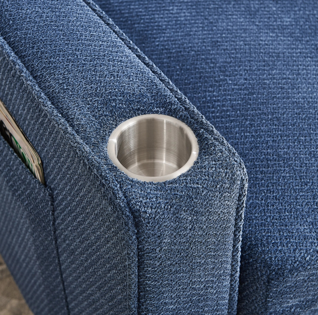 DIVANO LETTO 3 in 1 Scorrevole con porte USB Blu Navy