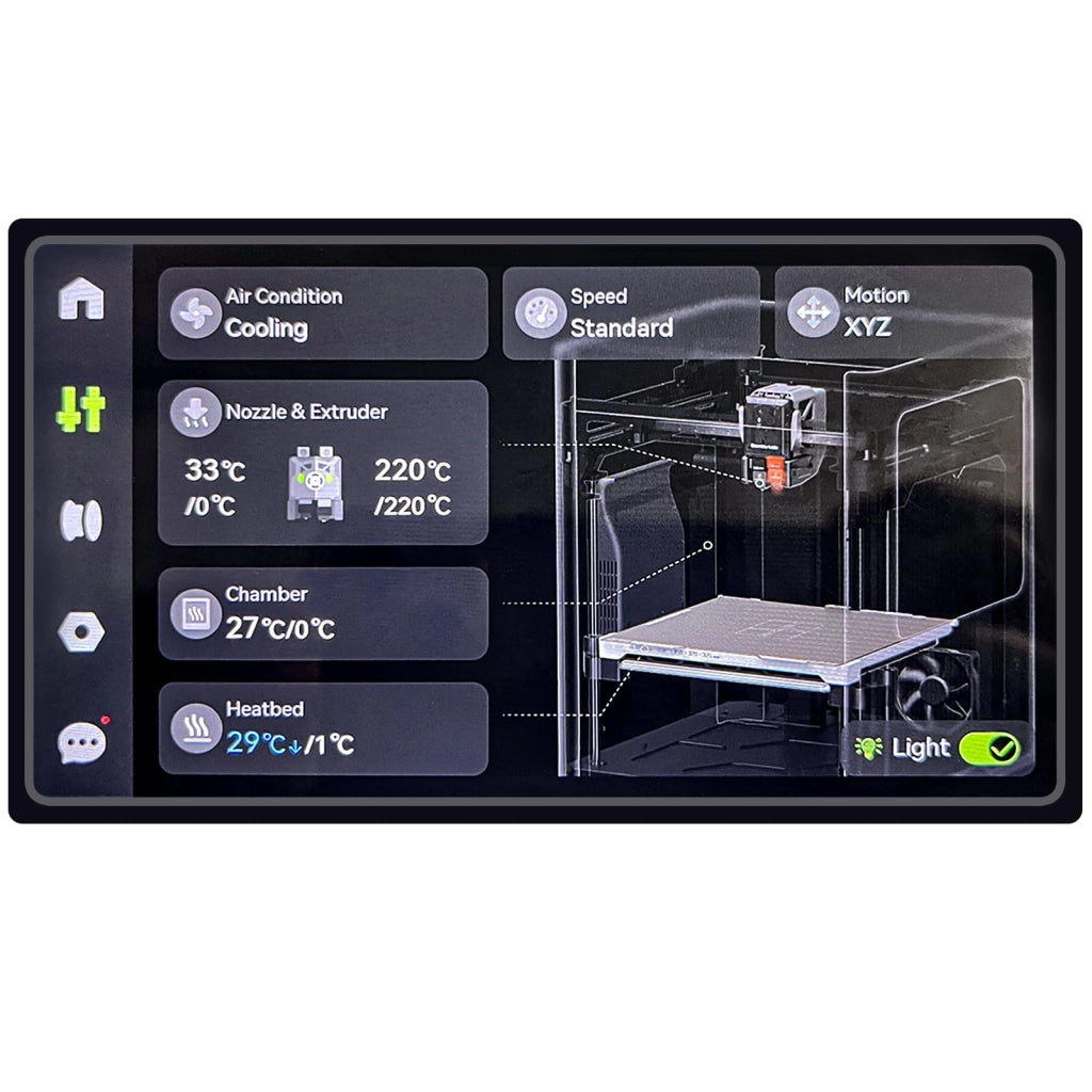 Piattaforma di raffreddamento GECO, dimensioni 350x320 mm, compatibile con stampanti 3D Bambu Lab H2D, adatta per filamenti PLA