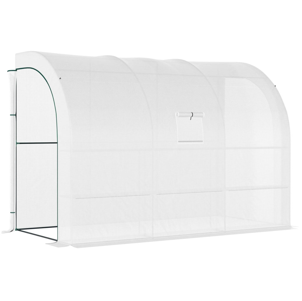 SERRA con 6 ripiani e finestra 300x150x213 cm in plastica bianca