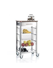 Carrello da cucina ONDA ALUMINIUM con ruote e 3 cestelli