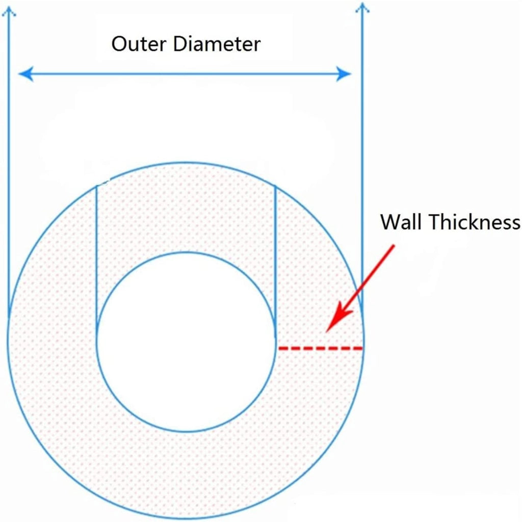 Tubo di rame T2, 24 mm x 1 mm x 100 mm, senza saldature, di forma circolare